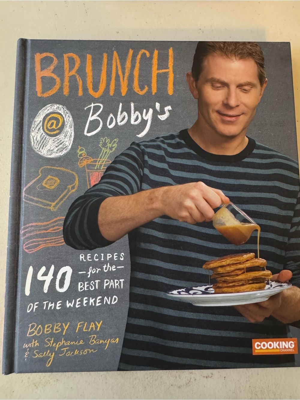 Brunch @ Bobby's Cookbook — Blue Striped Cover 140 Recipes for Weekend.